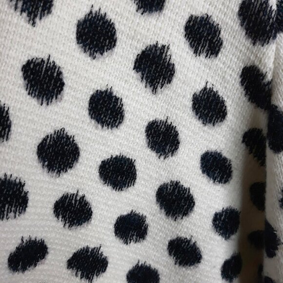 Chico's Cotton Sandra Polka Dot Open Front Cardigan Sweater M(8) Office Preppy - Picture 3 of 4